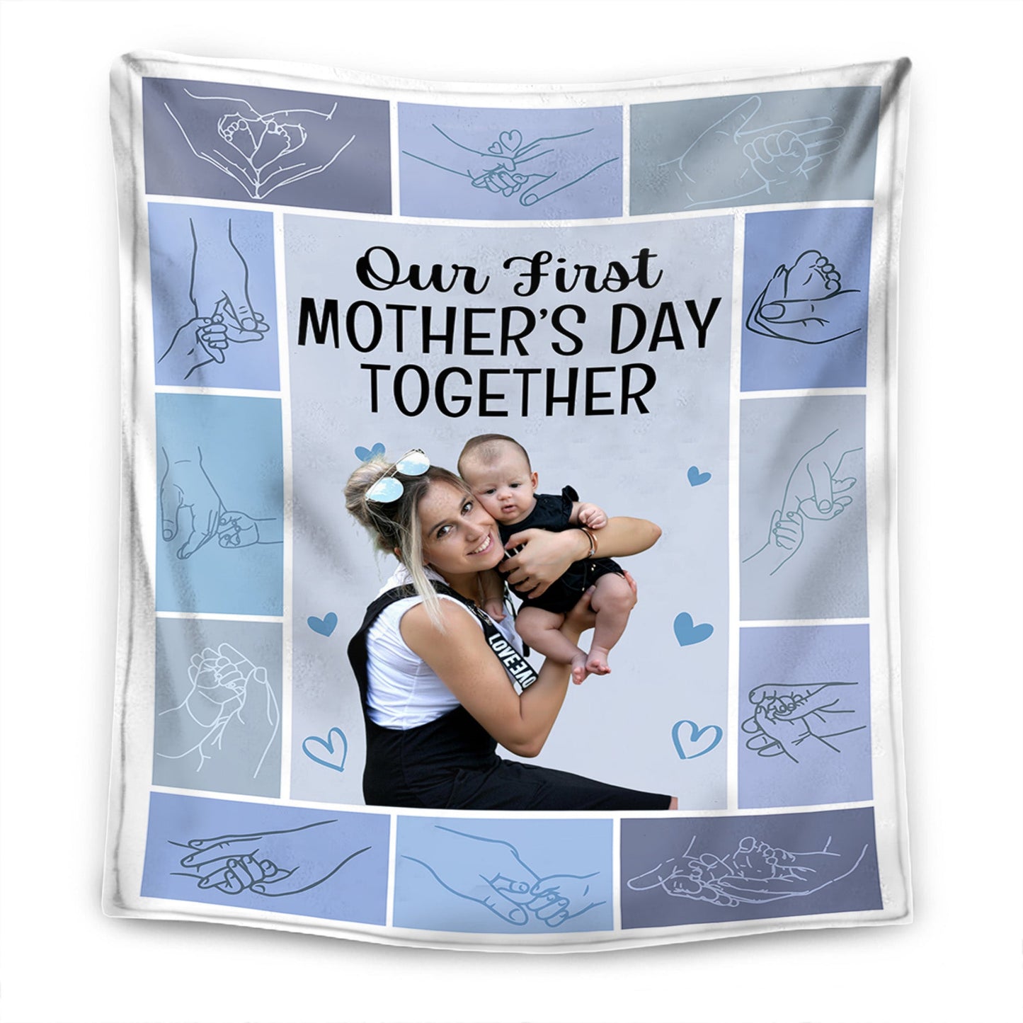 Our First Mother’s Day – Personalized Photo Blanket for New Moms - Mother's Day