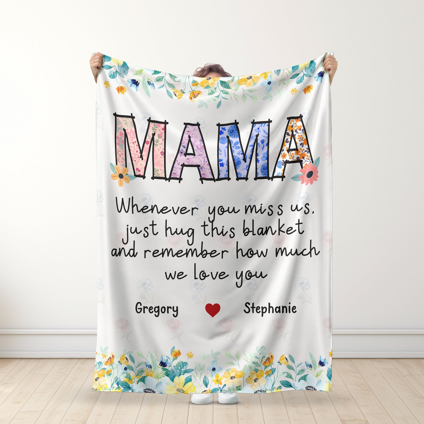 Personalized Hug To Remember Blanket With Names - Custom Gift for Grandmother/Mother - Mother's Day