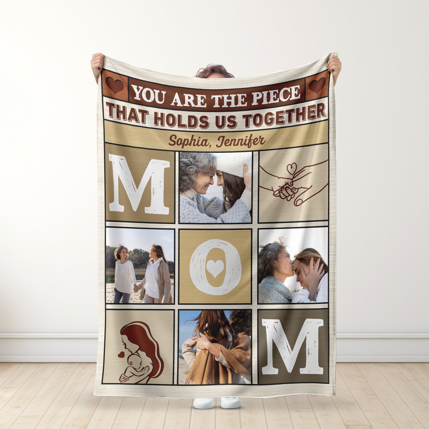 Holding Us Together - Personalized Photo Blanket for Mom - Mother's Day