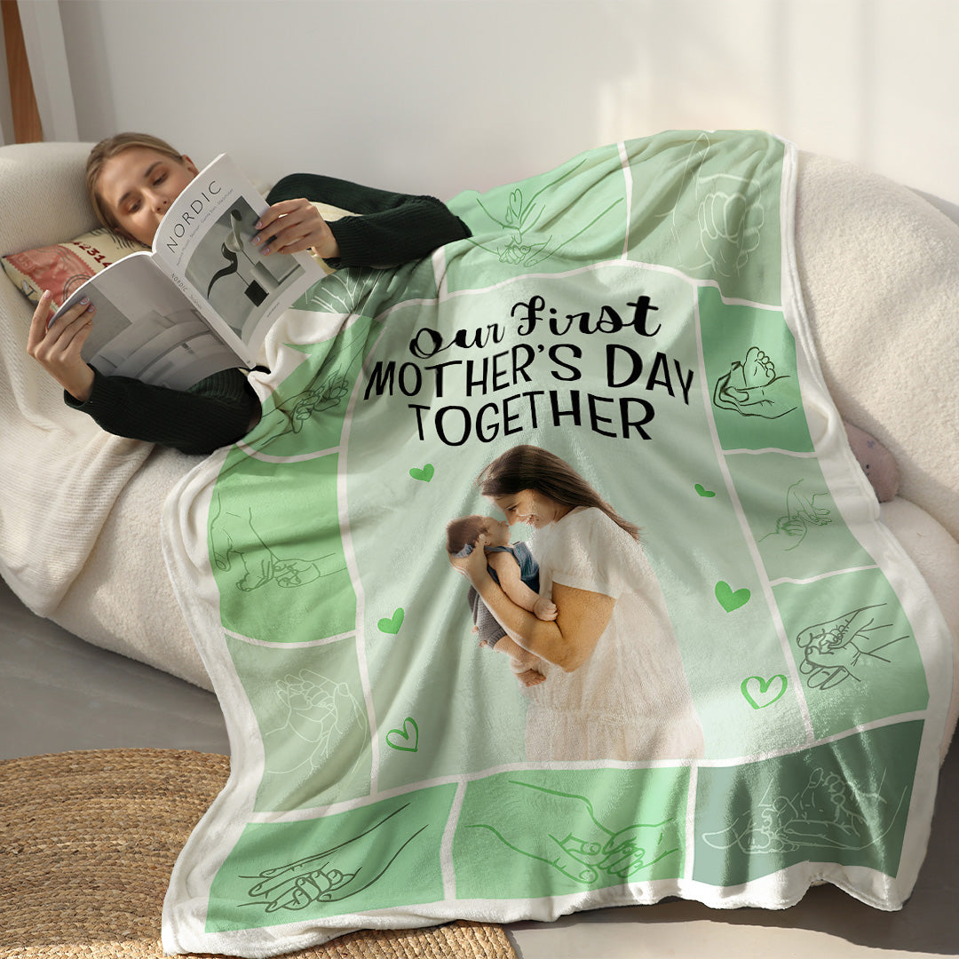 Our First Mother’s Day – Personalized Photo Blanket for New Moms - Mother's Day