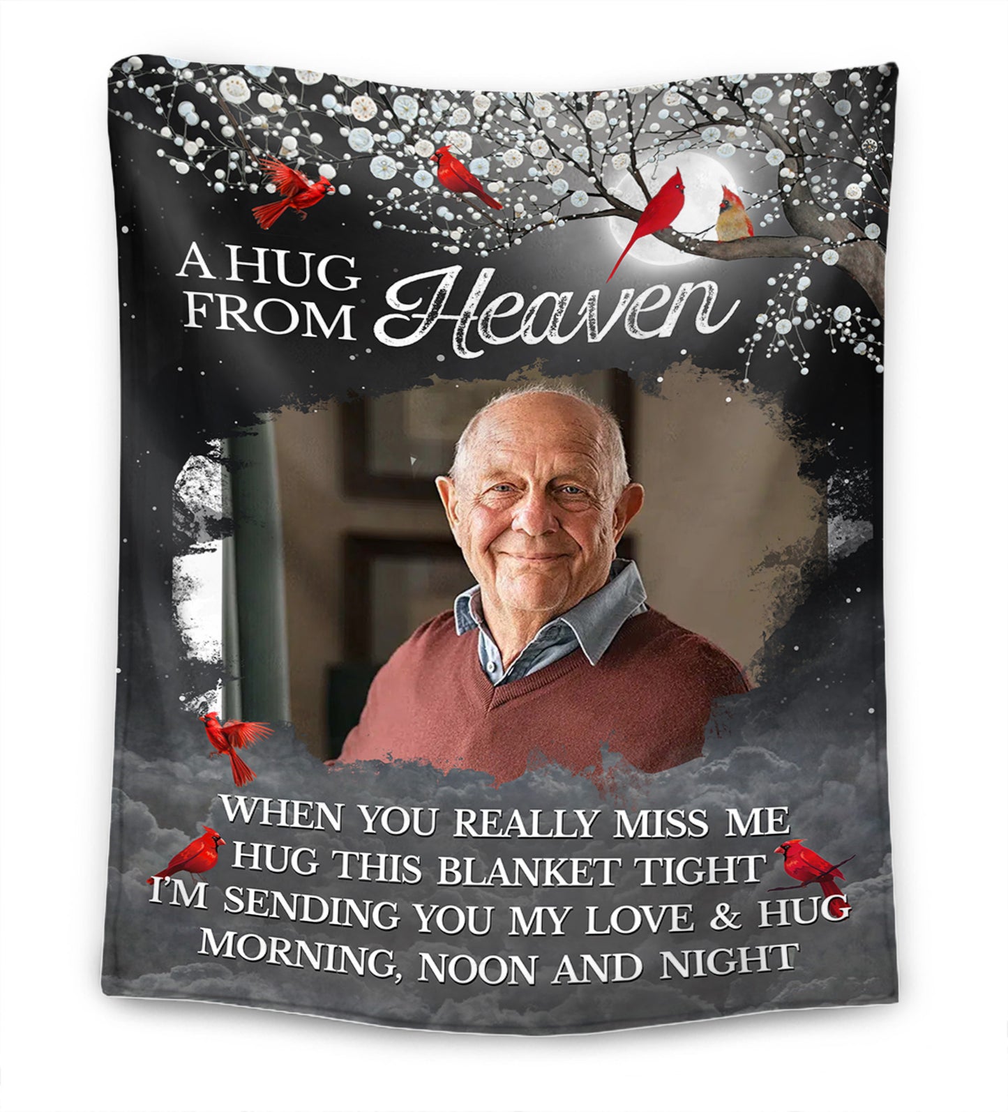 A Hug From Heaven - Personalized Photo Memorial Blanket