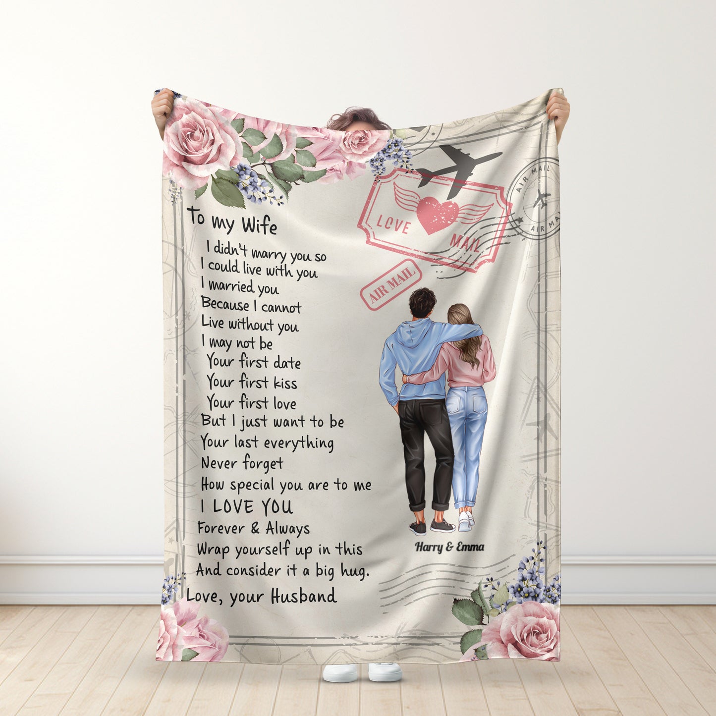To my husband/wife - I may not be your first, but I want to be your last - Personalized Premium Blanket