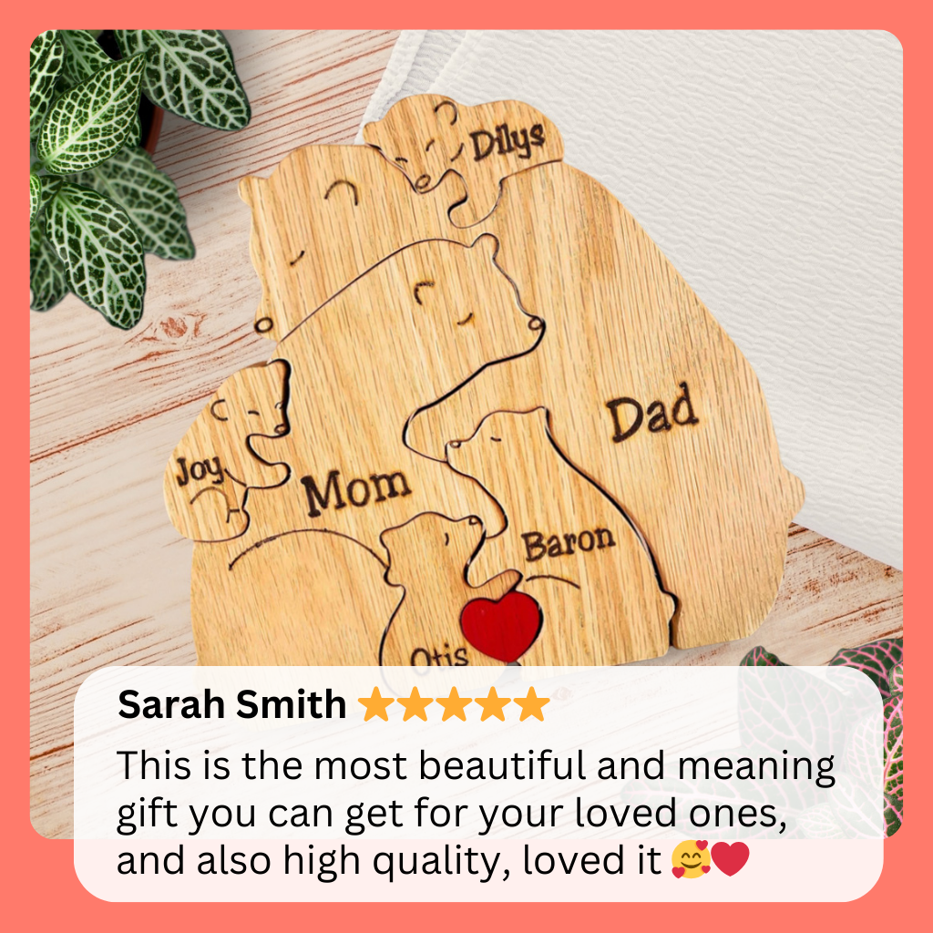 Personalized Wooden Bears Family Puzzle