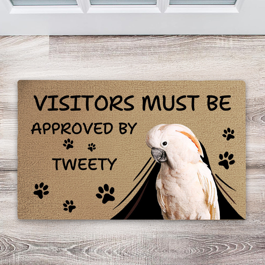 Visitors Must Be Approved By - Gift for Pet Owners - Personalized Doormat