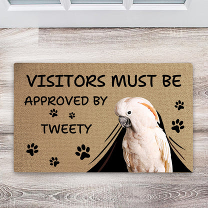 Visitors Must Be Approved By - Gift for Pet Owners - Personalized Doormat