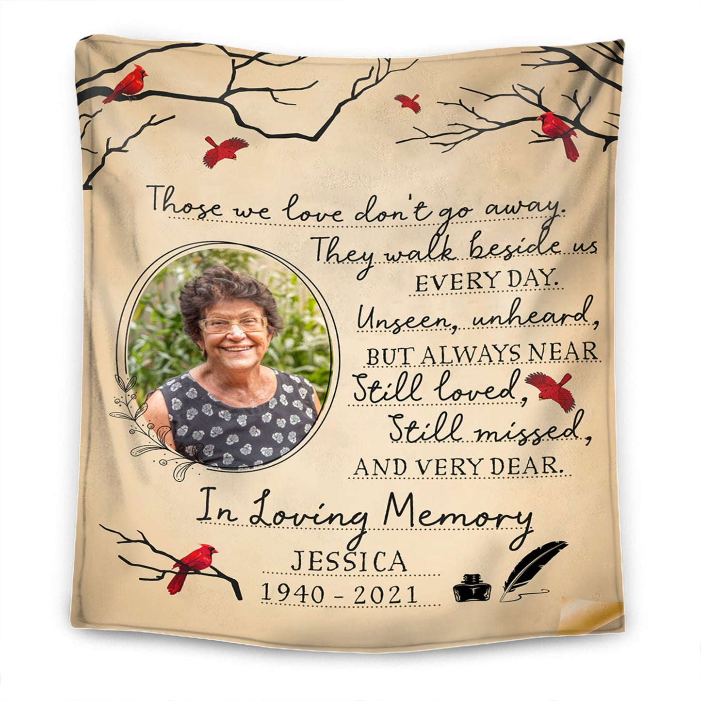 Forever in Our Hearts – Personalized Grandma Memorial Photo Blanket