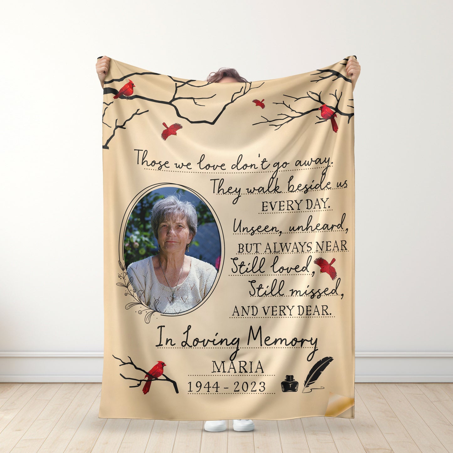 Forever in Our Hearts – Personalized Grandma Memorial Photo Blanket