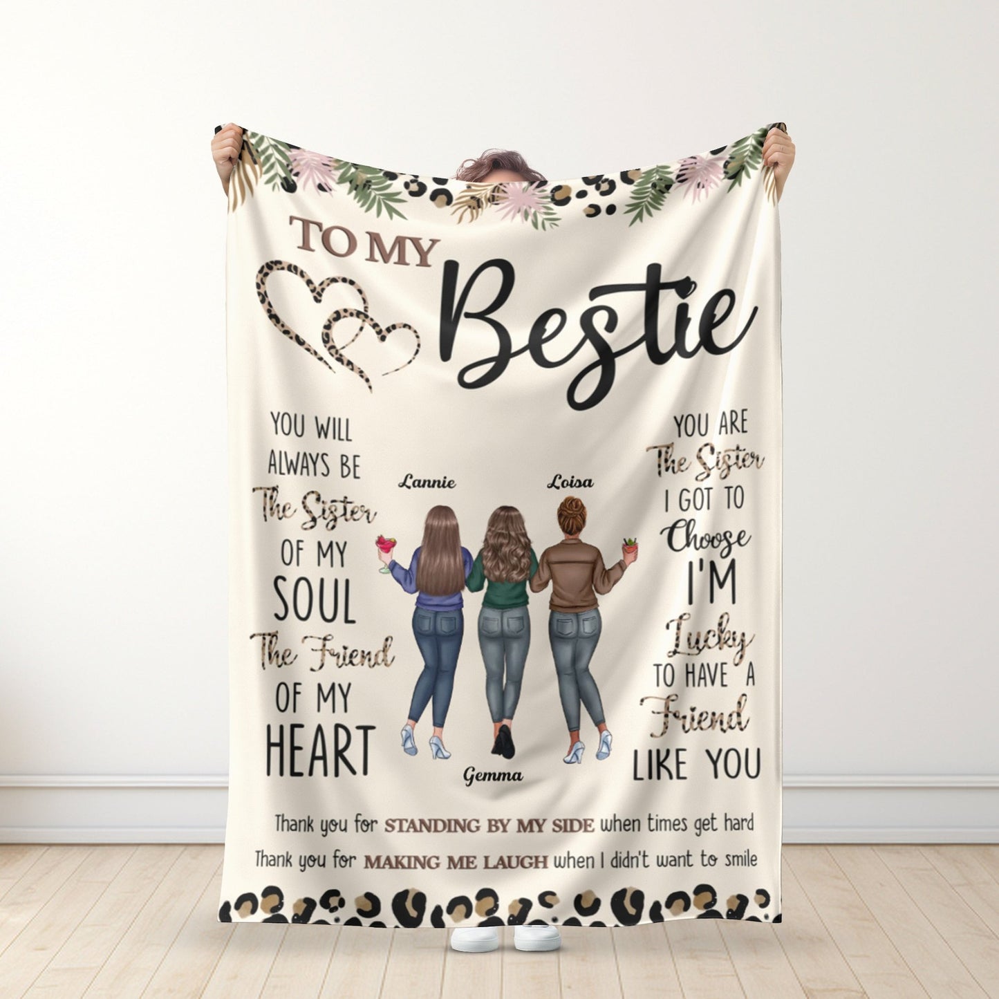 To my bestie - Sister Of Soul Friend Of Heart - Personalized Premium Blanket - Ver 2™