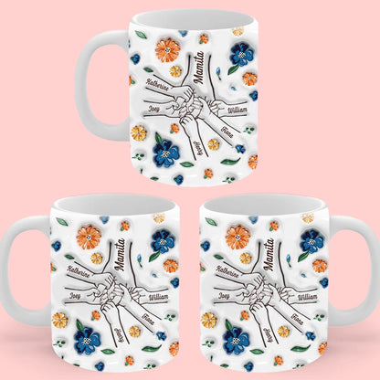 Hands That Raised Us - Personalized 3D Effect Family Mug for Mom