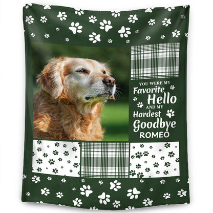 Personalized Hardest Goodbye Blanket - Memorial Gift for Pet Lovers - Personalized Name & Photo Blanket