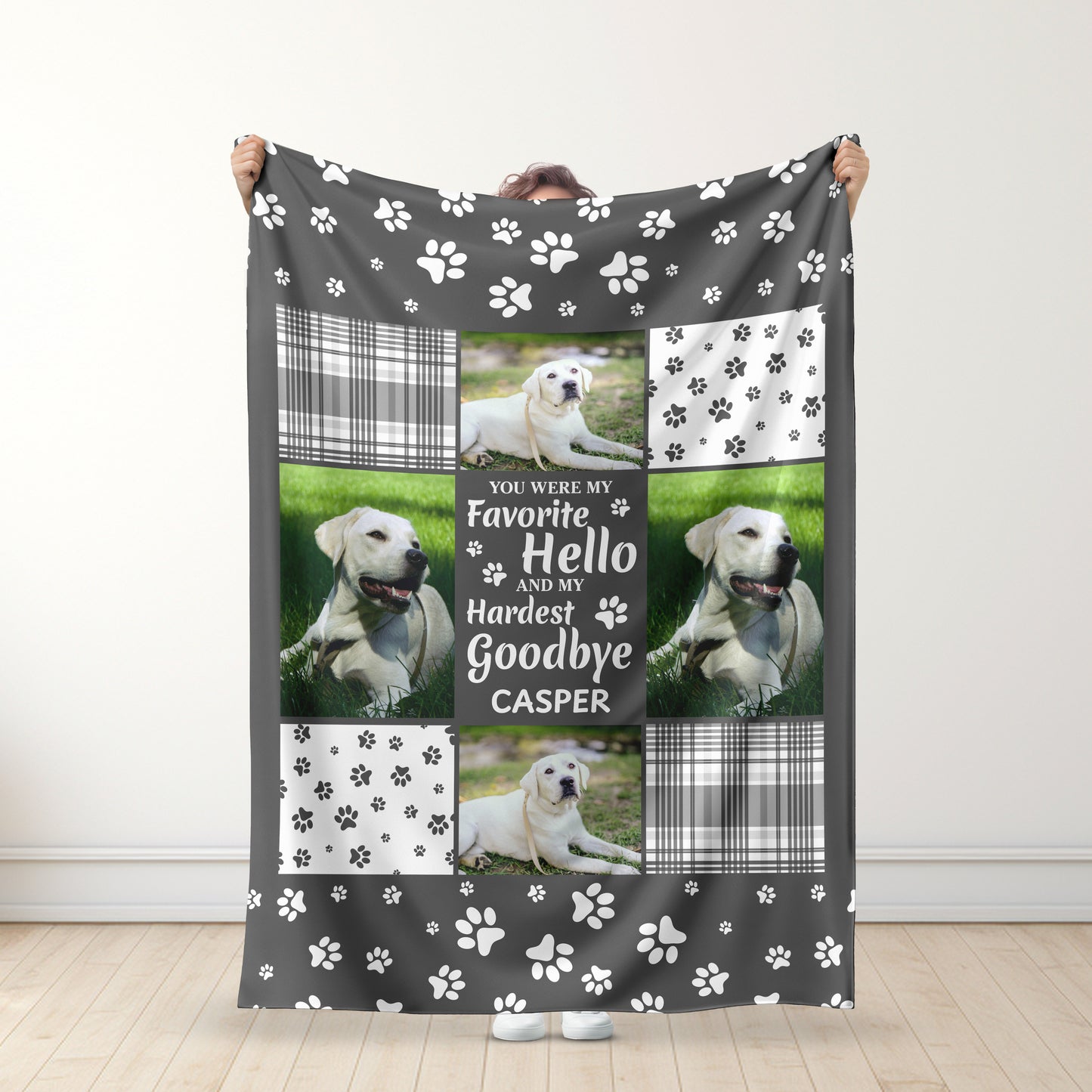 Personalized Hardest Goodbye Blanket - Memorial Gift for Pet Lovers - Personalized Name & Photo Blanket