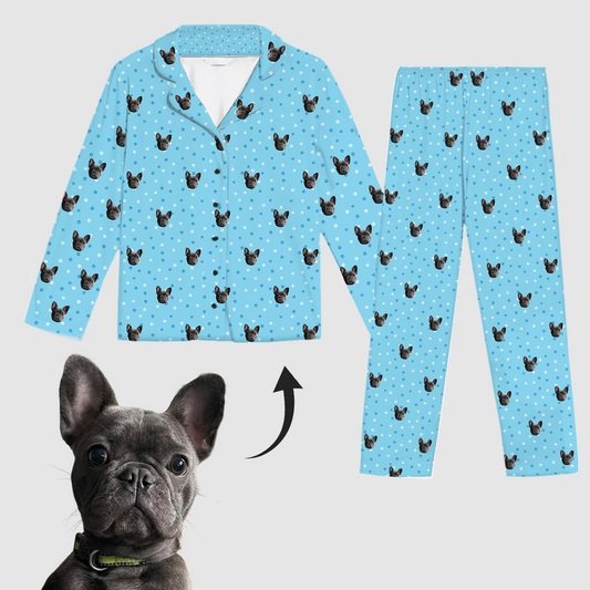 Baby blue paws pajama set - Custom Pet design (for Adults & kids)