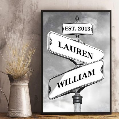 Where Our Roads Meet - Gift For Couples - Personalized Poster